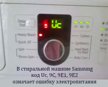UE Причины поломки стиральной машины Самсунг